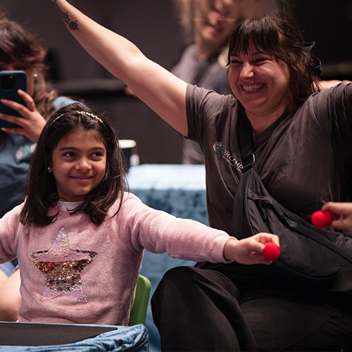 Amaira YM and Cristina MT practicing spongeballs